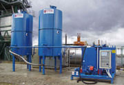 Cationic, anionic and latex modified emulsion production plant,  complete with vertical storage silos, capacity from 10,000 to 20,000 lts