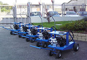 Manual and wheeled drum spreading machines, complete with diesel or petrol engine