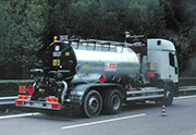 Modified bitumen hydraulic spraying machine, ADR homologated, type SPBM with diathermic oil heater
