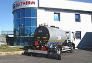 Homologated emulsion spraying machine, type SPE/MP with two sections and hydraulic bar.