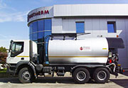 Bitumen and cut back spraying machine, capacity 12,000 litres with manual extension devices.